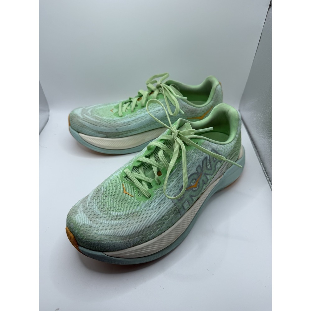 Hoka One One Mach X Womens 8.5 B Sneaker Lime Glow Sunlit Ocean Running Shoes